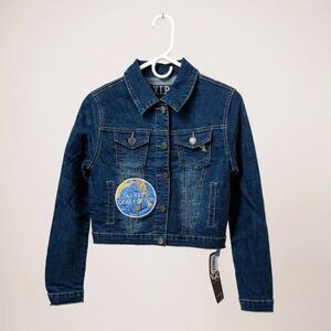 YDX Women Denim Jacket Medium Blue Jean Faded Denim